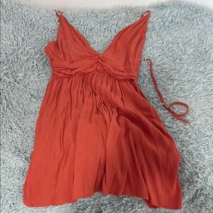 Elegant Coral Mini Dress